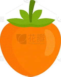 环境,图标,扁平化设计,柿子树,农业,清新,几何形状,食品,维生素,熟的
