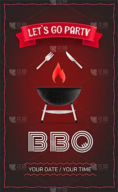 BBQ派对横向海报设计