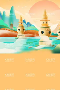 手绘海报  - 源文件下载【酷图网】旅游宣传,航空宣传,西安元素,哈尔滨元素,航空公司,国潮云,手绘云,马拉松,哈尔滨建筑,大雁塔,古都,冰城,往返机票,机票海报,鸟群,城市海报,夏季旅行,旅行