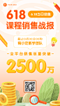 618年中大促教育行业喜报战报手机海报