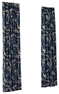 Blue Modern Chinoiserie Custom Euro Pleat Drape Single Panel contemporary-curtains