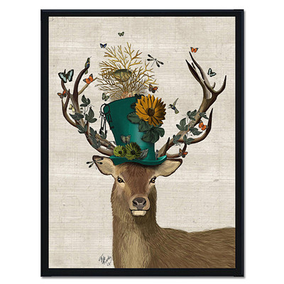 北欧麋鹿装饰画客厅沙发背景墙壁三联挂画现...