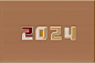 数字新年设计2024艺术字立体字模型图片