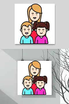 家庭孩子家庭插画矢量素材