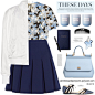 A fashion look from April 2016 featuring crop top, white jacket and pleated skirt. Browse and shop related looks.