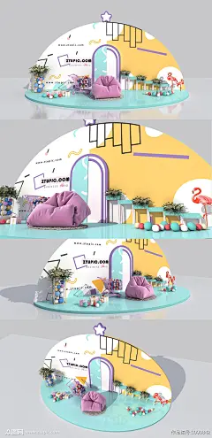 ins风网红直播间网红打卡网红美陈素材