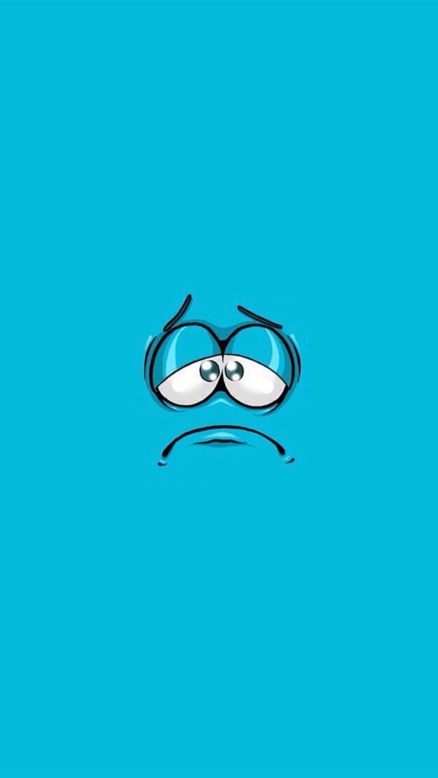 简约彩色背景搞笑可爱表情i苹果手机壁纸