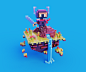 Scene 1 : Some renders of my very first MagicaVoxel project.@美工云#c3d设计欣赏##3D大图高清图#