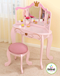 儿童粉色组合梳妆台
