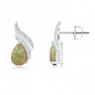 Solitaire Pear Shaped Opal and Diamond Flame Earrings@北坤人素材