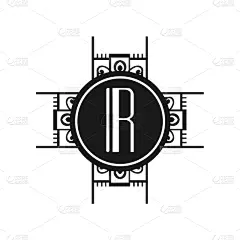 极简构图,印有花压字品牌,Art Deco风格,几何形状,华贵,信函,直的,模板,现代