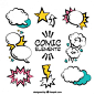 Ollection of artistic comic speech bubbles