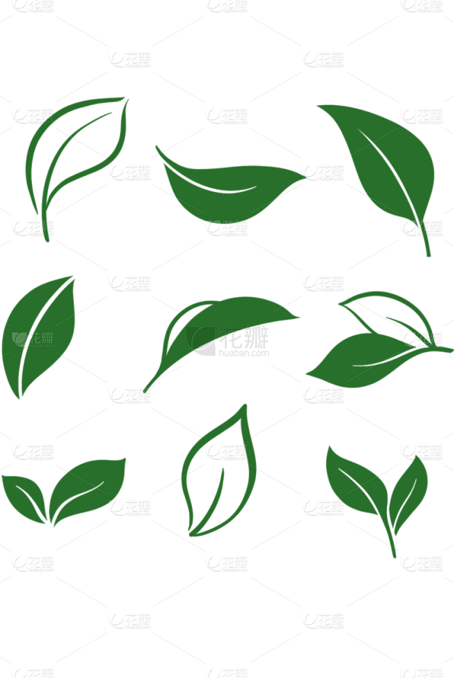 植物绿色矢量树叶图标元素素材