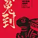 春节兔年新年祝福插画手机海报