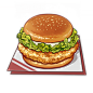 Golden Chicken Burger : Golden Chicken Burger is a food item originally designed for the KFC x Genshin Impact crossover event. Its recipe can be obtained from the login event Outland Gastronomy. Depending on the quality, Golden Chicken Burger restores 30/
