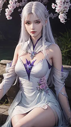 国漫最新动态：国漫女神AI绘画｜《斗破苍穹》小医仙4K高清手机壁纸：官方还原小医仙替萧炎疗毒名场面，着实让人难忘！