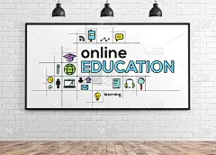 创意在线教育在白板上素描