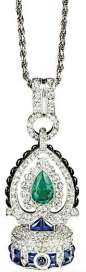 Diamond, Emerald and Enamel Watch Pendant  Cartier, 1926  Christie’s