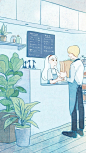 #飞乐鸟分享# 遇见一个人。图 | 插画师chatte ​​​​