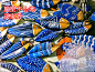 【树叶绘画】蓝白鱼幼儿园老师手工DIY作业亲子活动教室布置装饰-淘宝网