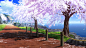 桜と通学路 #背景图#