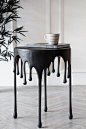 Rockett St George - Matt Black Drip Side Table