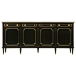 Stately Refined Ebonized French Louis XVI Buffet w/Brass & Marble