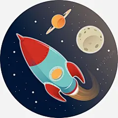 在太空中遨游的火箭png免抠素材_新图网 https://ixintu.com 航天器 火箭 科技 外太空 简笔画 手绘 月球 火箭简笔画