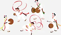 卡通韩国人物歌舞乐器矢量_新图网 https://ixintu.com 韩国人物 韩国 人物 歌舞 乐器 AI格式 卡通