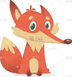 狐狸,计算机图标,卡通,可爱的,狗,哺乳纲,小的,动物,尾巴,犬科的