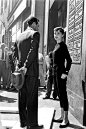 Audrey Hepburn & William Holden on the set of Sabrina, 1953.