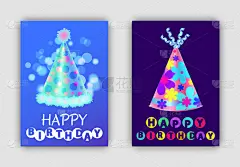 绘画插图,明信片,生日,矢量,周年纪念,事件,贺卡,复古风格,色彩鲜艳,圆形