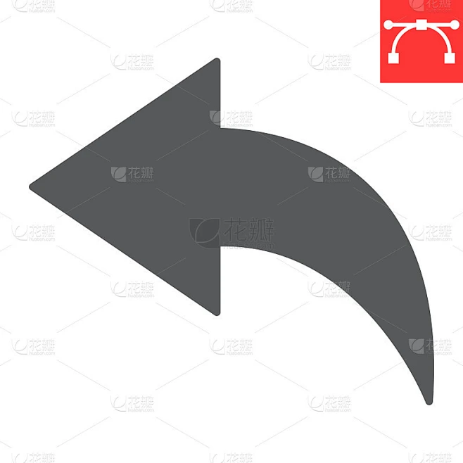 返回字形图标，ui和按钮，箭头左符号矢量图形，可编辑的笔触固体图标，eps 10。素材-花瓣网