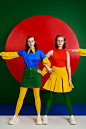 TWINS – LM CHABOT : An immersion in the eccentric and playful world of LM Chabot in collaboration with stylist Jay Forest, showcasing an environment of colours, textures and motifs in which two identical twins were sculpted together to become one unique e