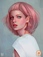 Pink Haired Lady by serafleur