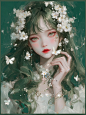 绿色系｜青绿山茶｜治愈油画｜头像壁纸 - 小红书