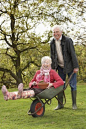 Never too old for a wheelbarrow ride in the garden!