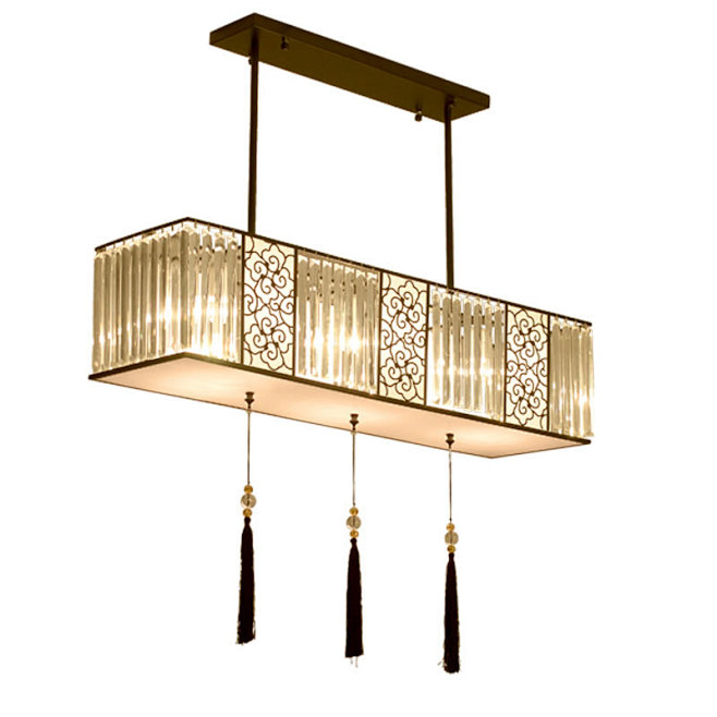 新中式吊灯长方形餐厅灯创意个性卧室灯奢华...