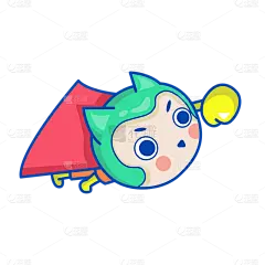 卡通感儿童节超人元素贴纸