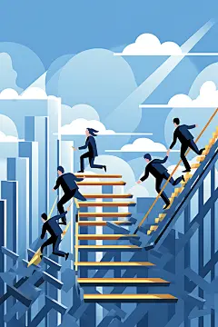 企业文化概念办公扁平风插画