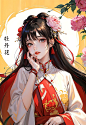 古风美人-十二花神-牡丹花