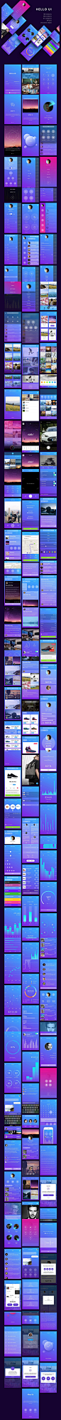 炫酷商业APP界面Hello UI Kit 160兼容移动画面sketch矢量设计