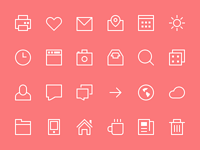 Thin Stroke Icons