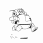 valentin stoll, robot, funny, scared, drawing, running, animation, run cycle, gif