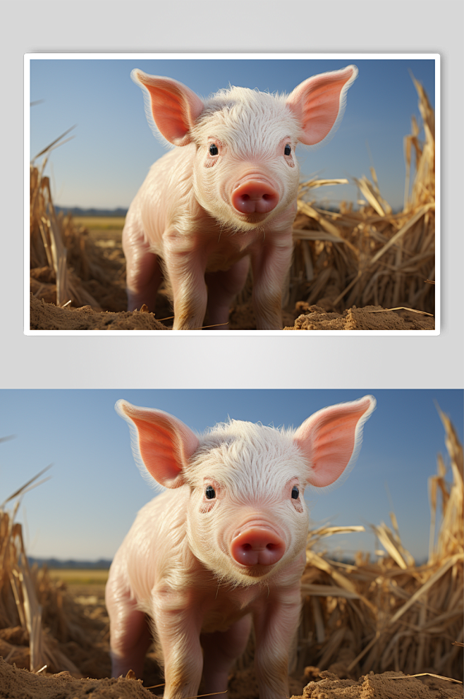农村农场猪创意摄影-众图网