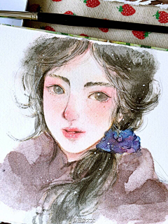 涩女手札采集到水彩人物-大头贴