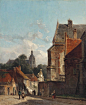 Adrianus Eversen (1818-1897) | Cityscapes painter : Dutch painter Adrianus Eversen portrayed the typical 19th century Dutch atmosphere in his work. As a member of Arti et Amicitiae he belonged to the so