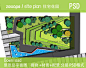 住宅花园中心景观节点PSD总平面图下载