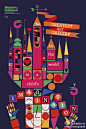 #求是爱设计#充满童趣的伦敦儿童博物馆插画海报