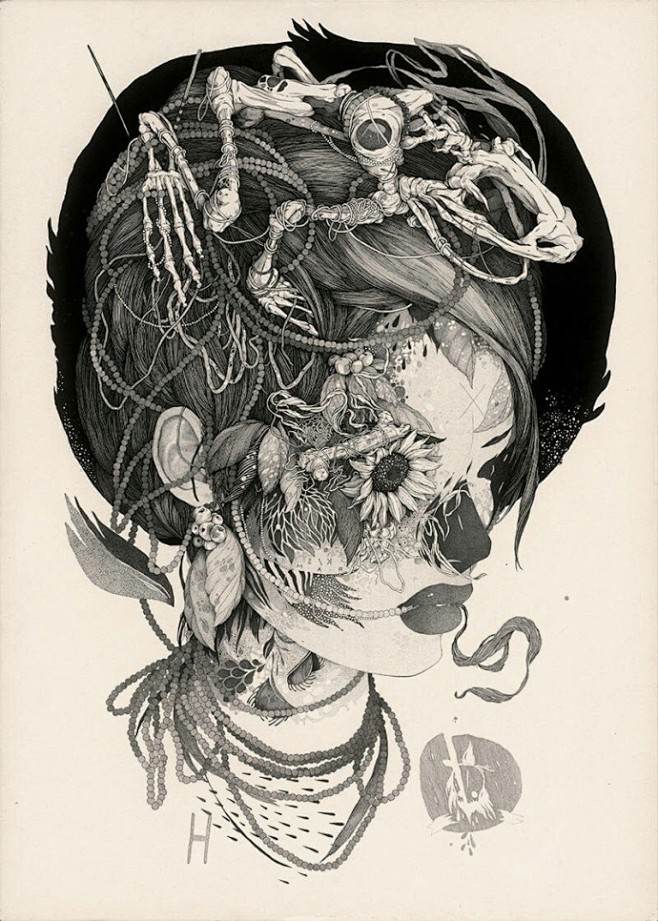 匈牙利插画师 Benze 一组细腻的手绘...